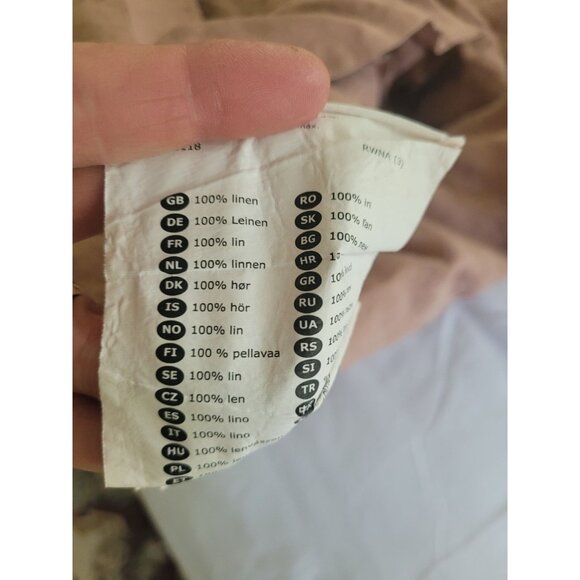 Ikea Puderviva 100% Linen Duvet Cover Dark Pink Ties Full  New Breathable - Picture 5 of 5